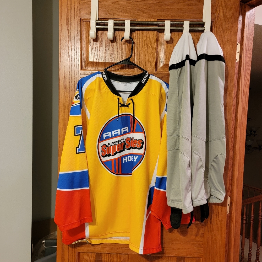 Yellow and Red Hockey Jersey With Nylon Socks